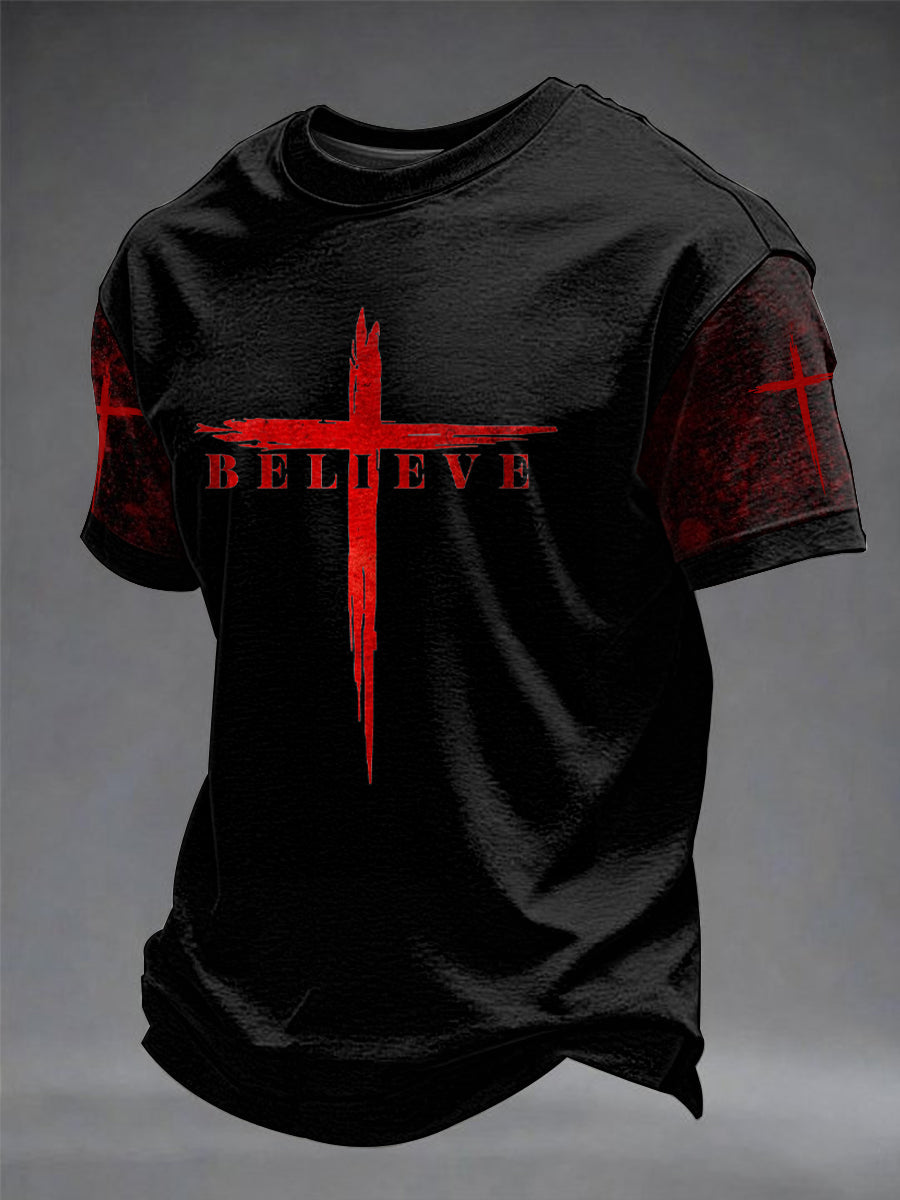 Herren T-Shirt mit „Faith“-Aufdruck