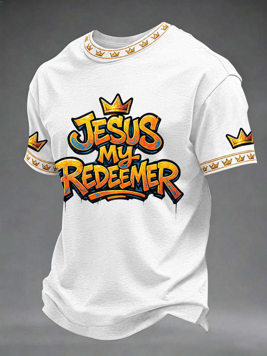 Men's Christian Cross Print Casual Tee