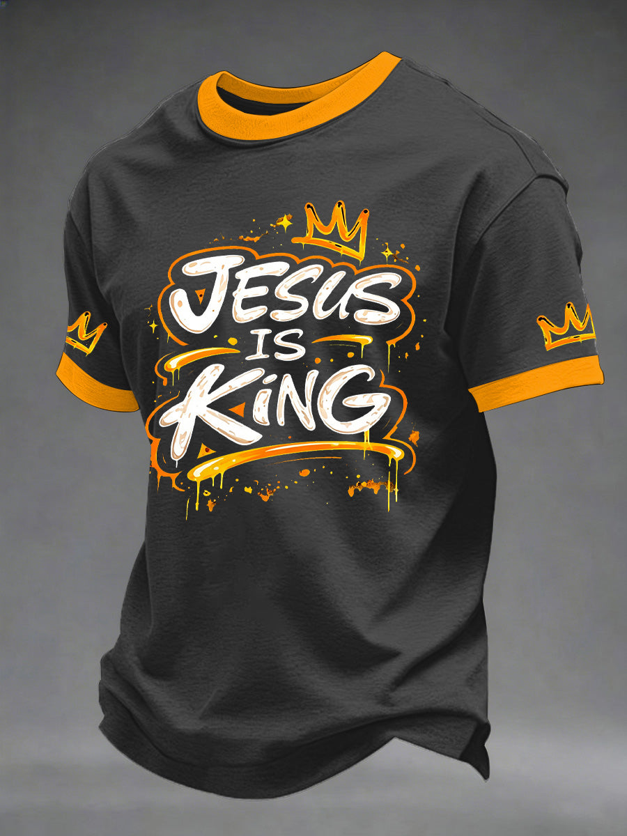 Men's Christian Cross Print Casual Tee