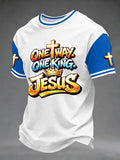Herren-T-Shirt mit christlichem Kreuzdruck, lässig