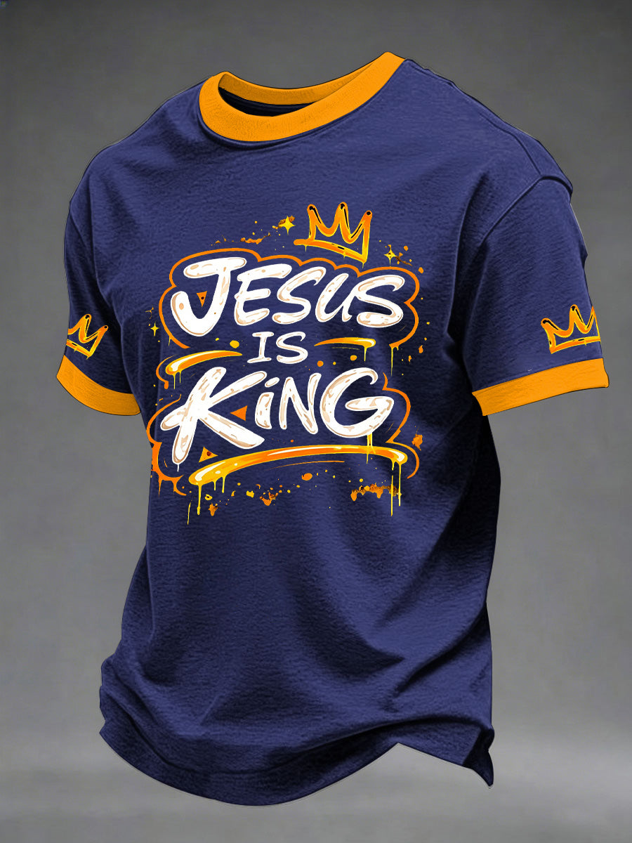 Men's Christian Cross Print Casual Tee