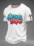 Herren T-Shirt mit christlichem Kreuz-Print
