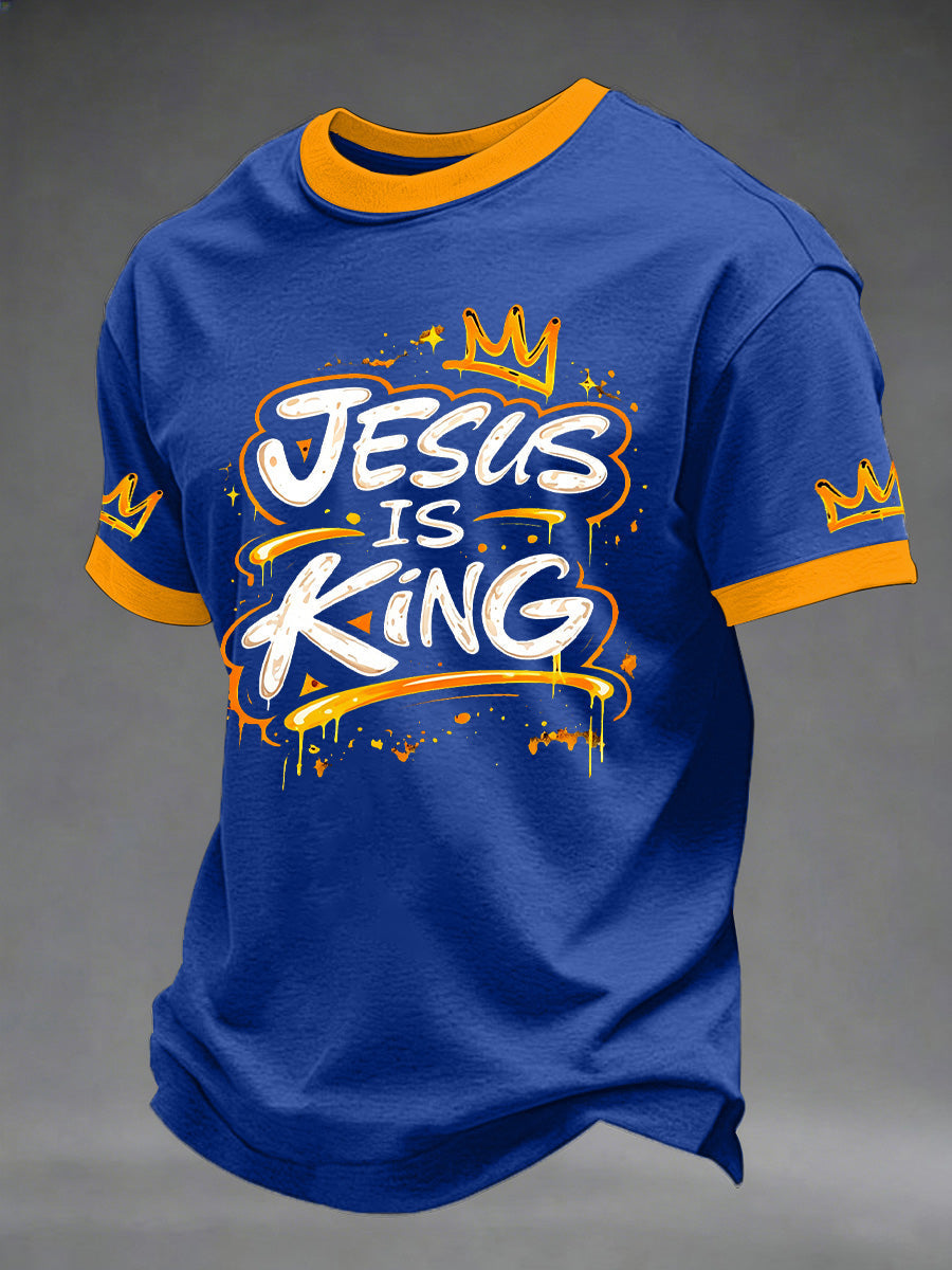 Men's Christian Cross Print Casual Tee