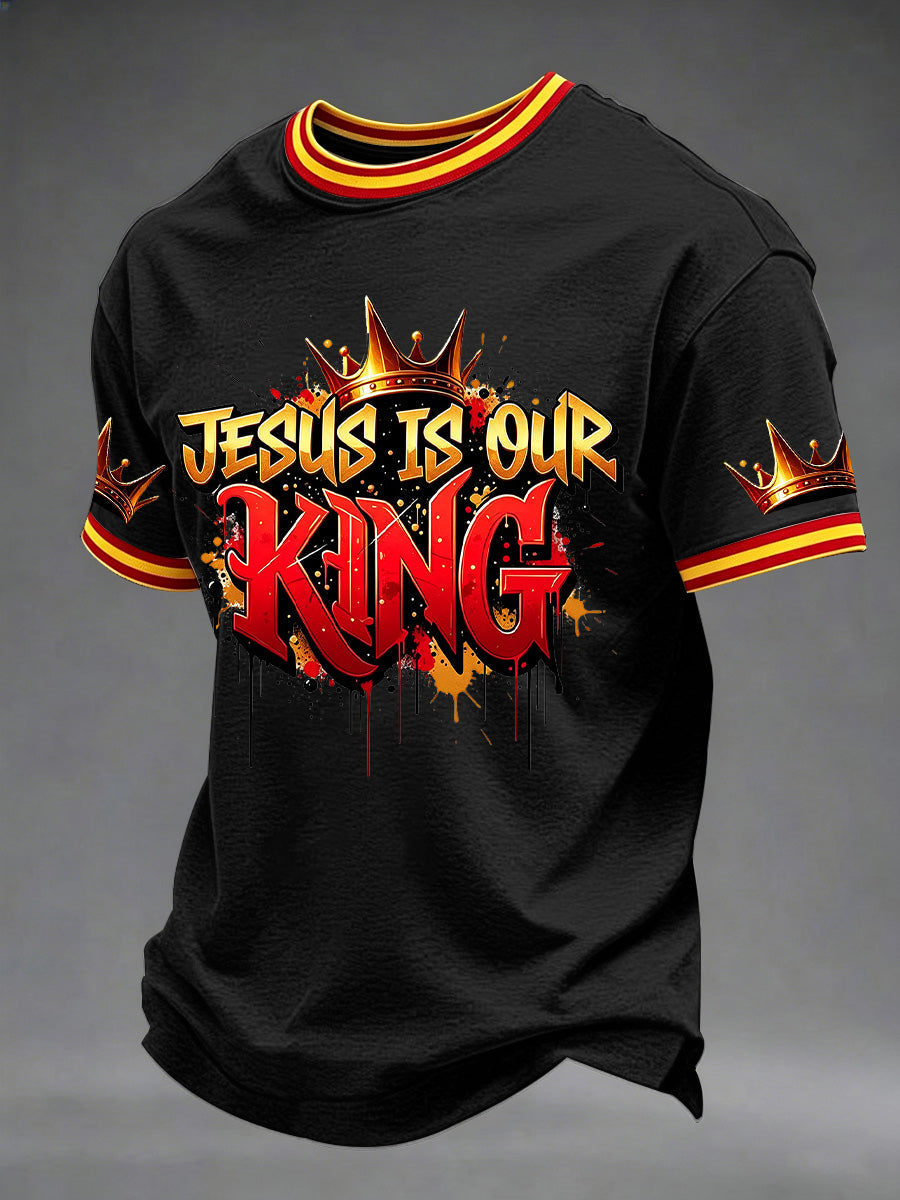 Men's Christian Cross Print Casual Tee