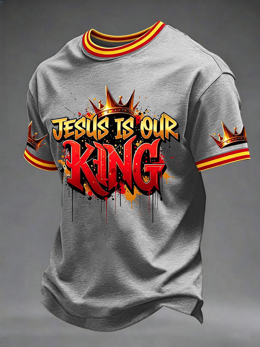 Men's Christian Cross Print Casual Tee