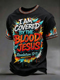 Herren-T-Shirts „Ich bin vom Blut Jesu bedeckt“