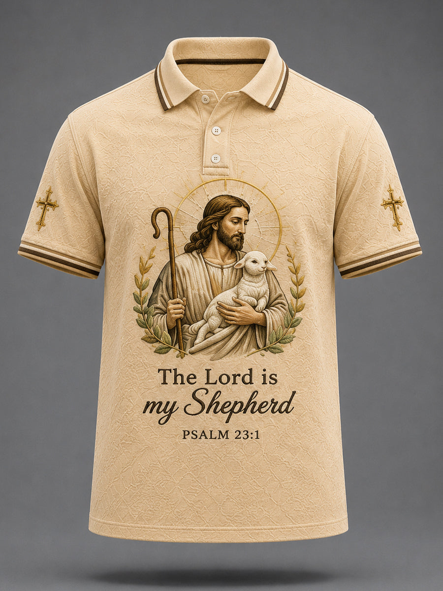 Herren Christian Jesus Druck Freizeit Polohemd