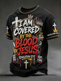 Herren-T-Shirts „Ich bin vom Blut Jesu bedeckt“