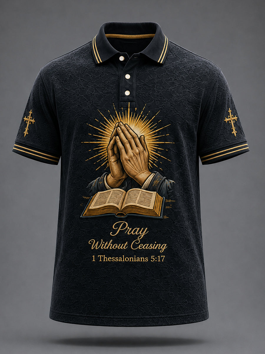 Herren christliches Gebet Druck Freizeit Polohemd