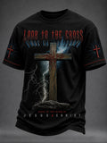 Herren-T-Shirt mit kurzem Arm „Christian Loud To The Cross“