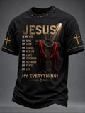 Herren Christian "Jesus Is My Everything" Kreuz Kurzarm-T-Shirt