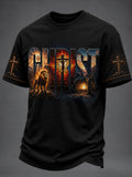 Herren T-Shirt mit christlichem Kreuz und kurzen Ärmeln