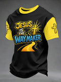 Men's Jesus Is The Way Maker Print Casual Tee