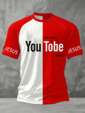 Men's Funny Christian God Print Casual Tee