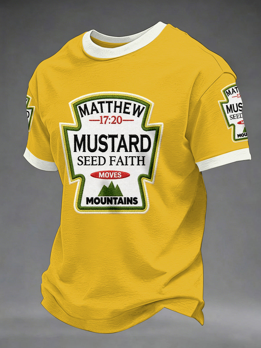Men's Funny Christian God Print Casual Tee
