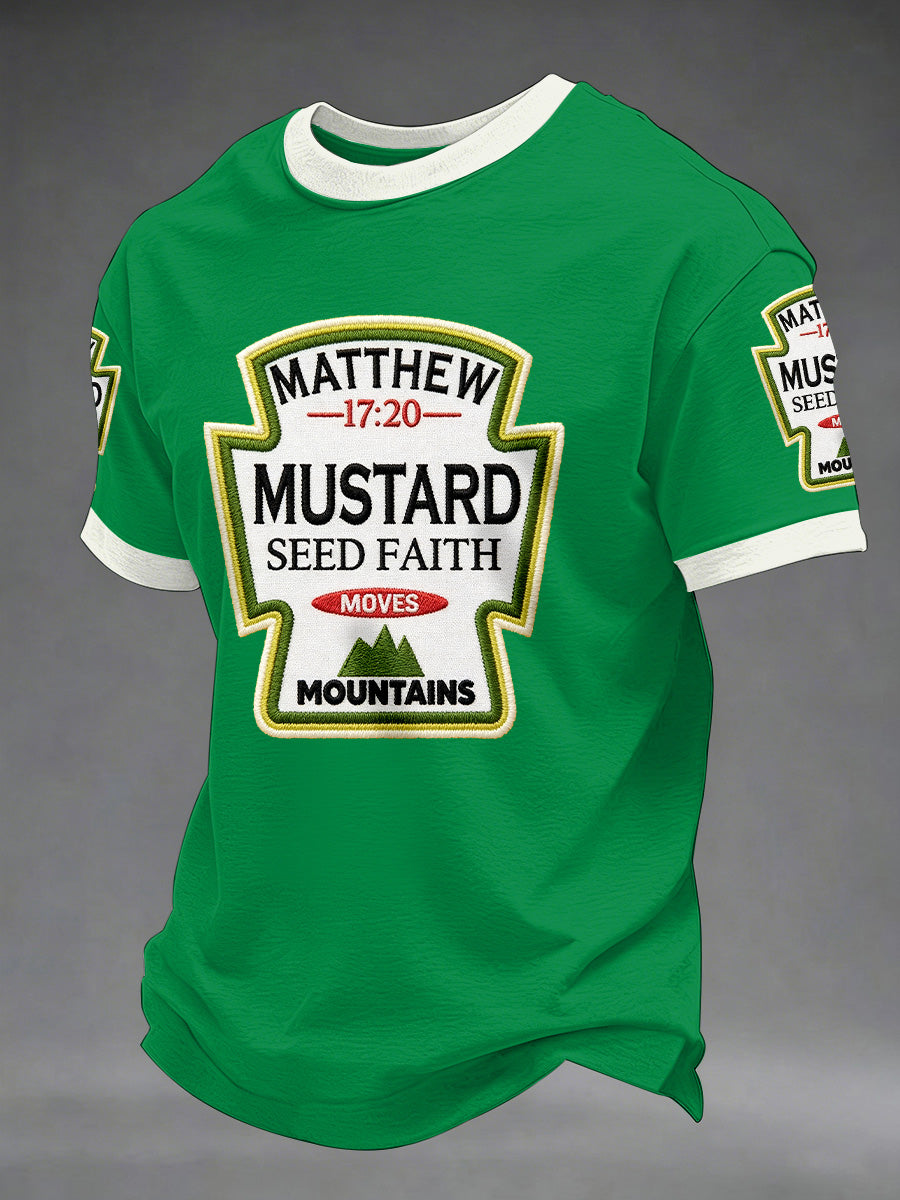 Men's Funny Christian God Print Casual Tee