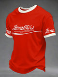 Men's Funny Christian God Print Casual Tee
