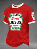 Herren Lustiges T-Shirt mit christlichem Gott-Aufdruck und legerem Schnitt