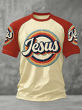 Herren T-Shirt mit christlichem Jesus-Aufdruck, lässig
