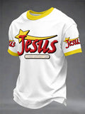 T-shirt unisexe décontracté chrétien pour hommes "Jésus vit avec moi"