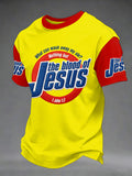 Herren T-Shirt mit „The Blood Of Jesus“-Print, leger