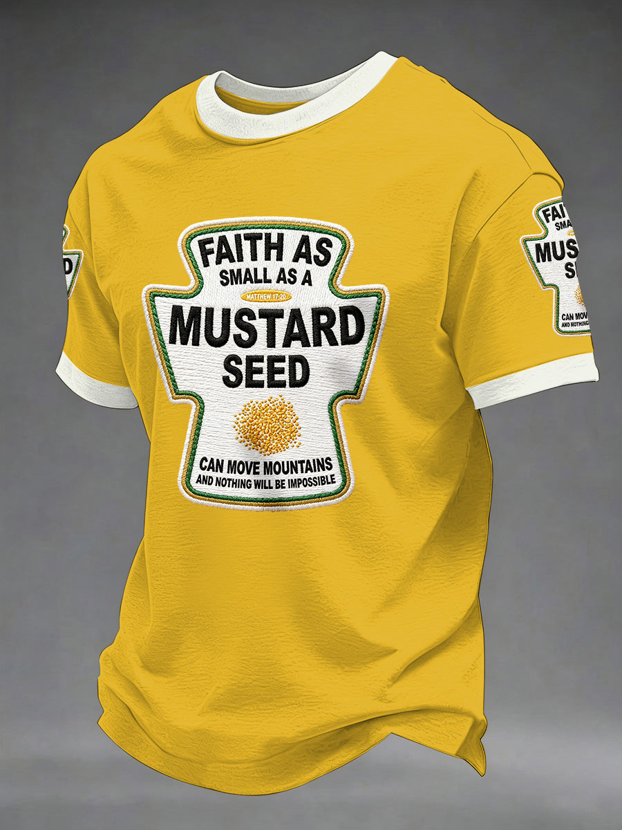 Men's Funny Christian God Print Casual Tee