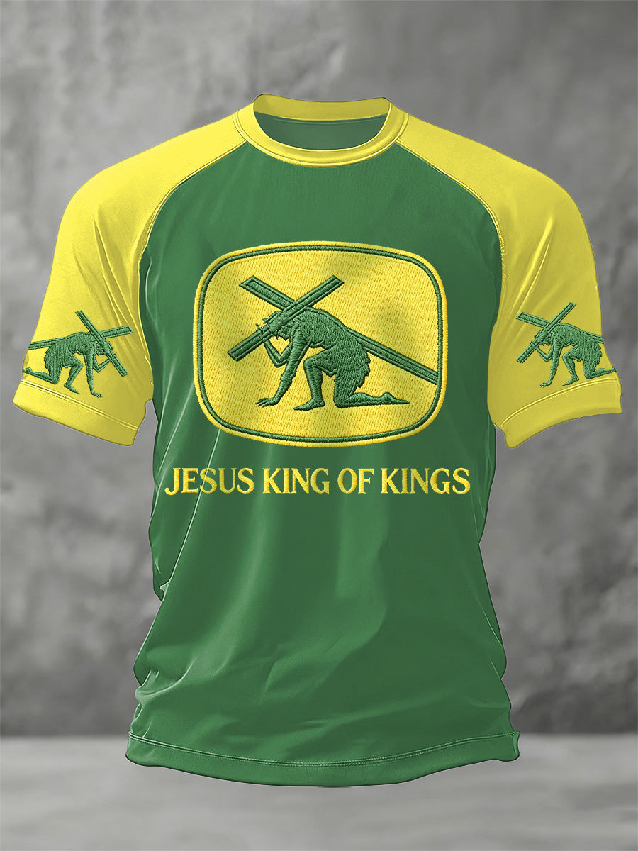 Lustiges T-Shirt für Herren mit „Christian God Jesus King Of Kings“-Print, Freizeitshirt