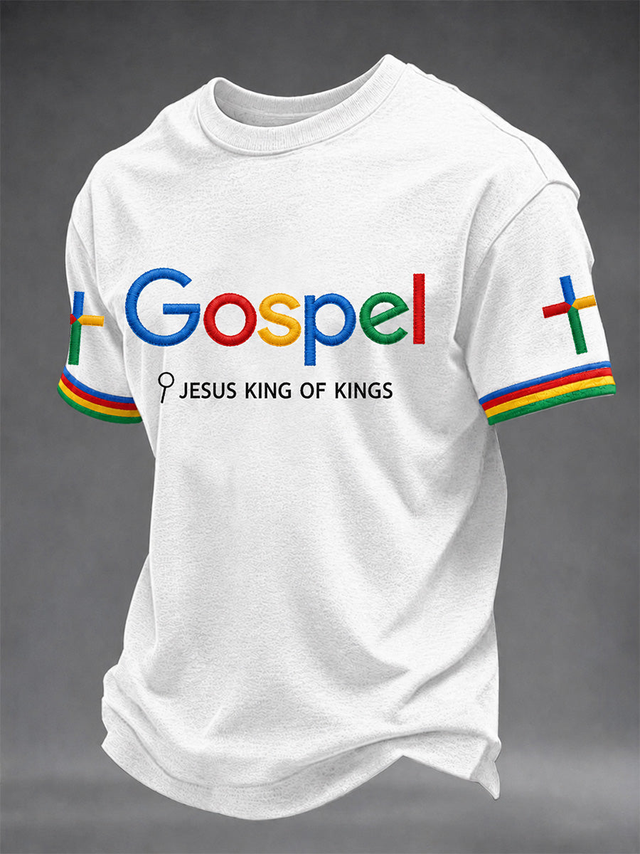 Herren Lustig Christian Gott Jesus König Der Könige Aufdruck Casual T-Shirt