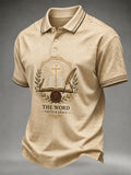 Men's Funny Christian God Print Casual Polo
