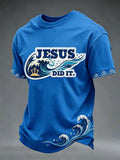 Men's Funny Christian God Print Casual Tee