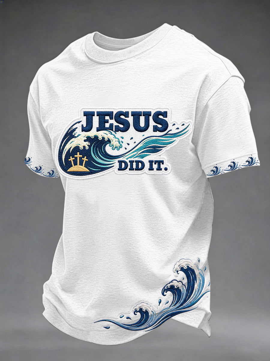 Men's Funny Christian God Print Casual Tee