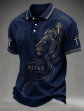 Men's Funny Christian God Print Casual Polo