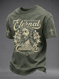 Herren T-Shirt mit Jesus-Print, lässig