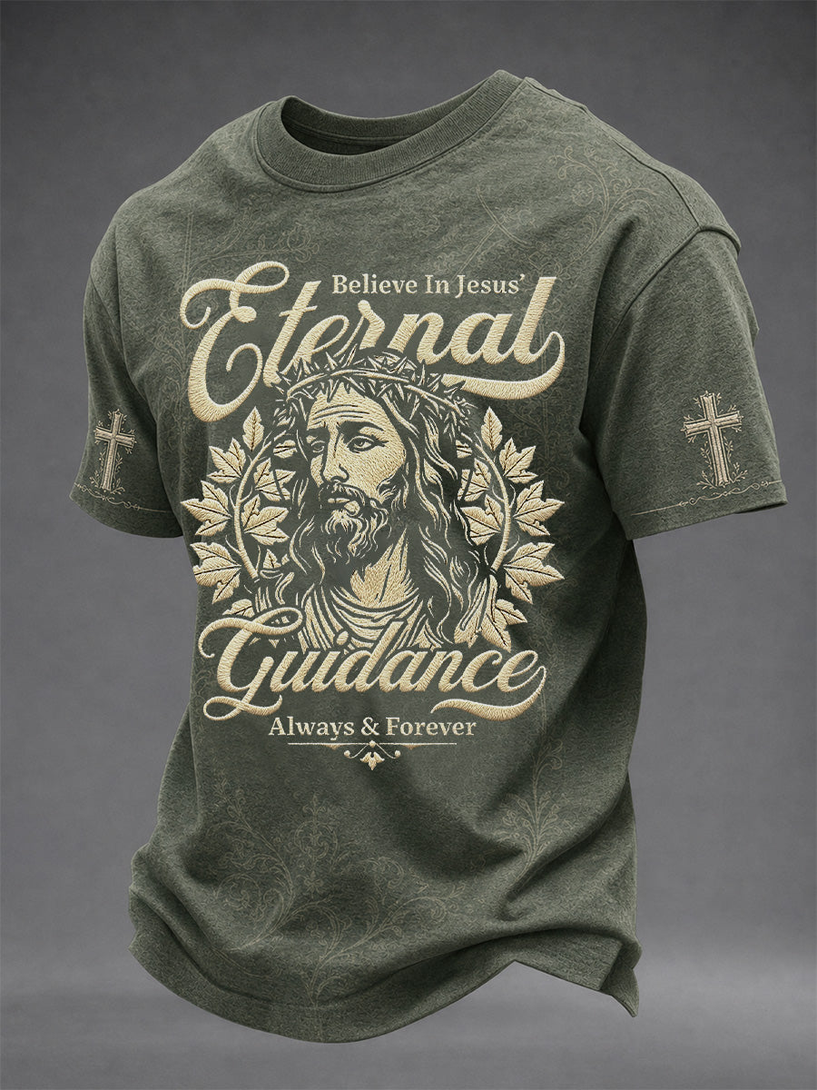 Herren T-Shirt mit Jesus-Print, lässig