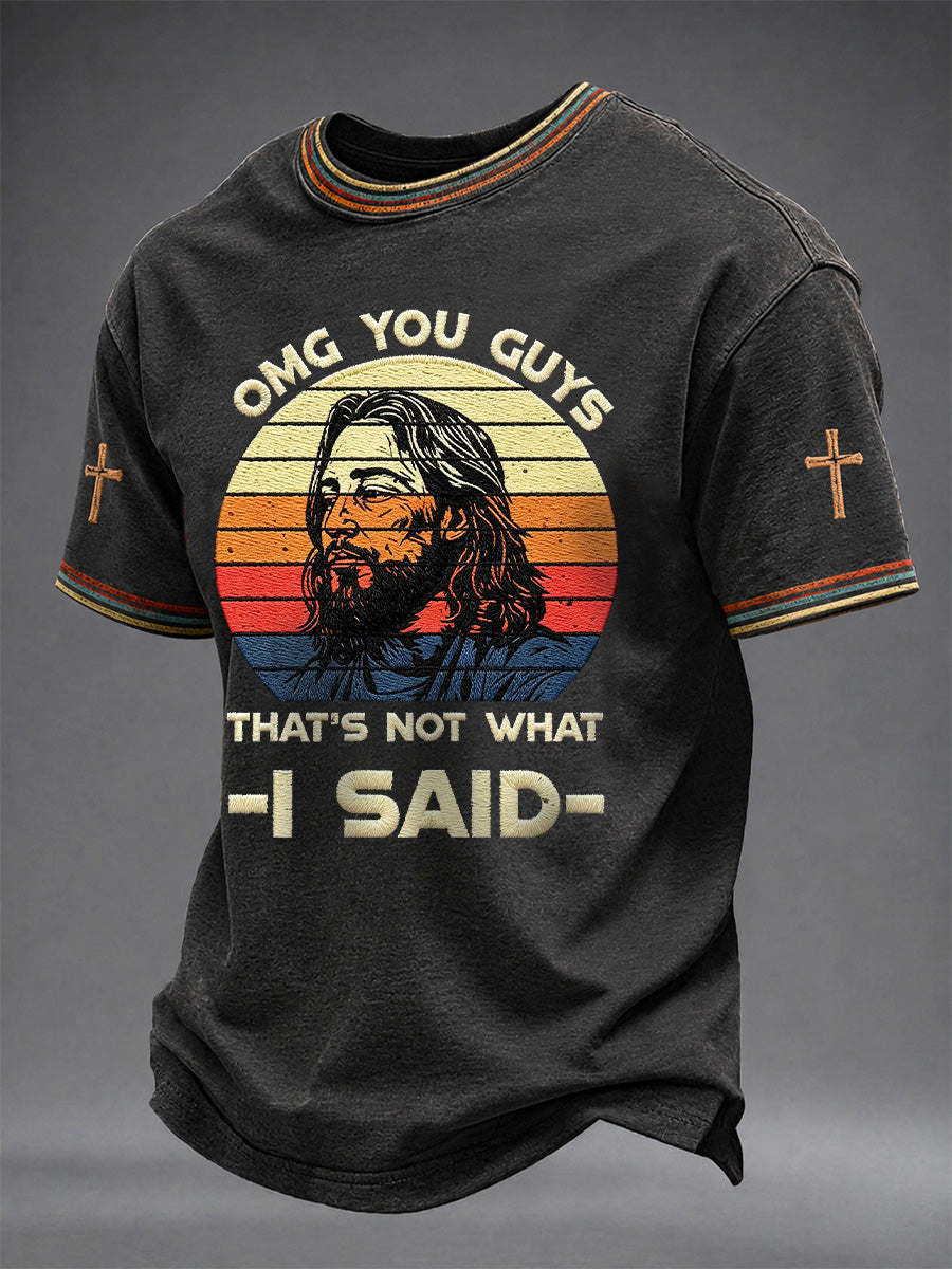 Men's Christian Jesus Print Casual Tee