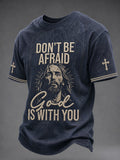 Men's Christian Jesus Print Casual Tee
