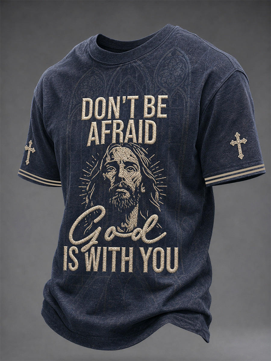 Men's Christian Jesus Print Casual Tee