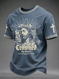 Herren Freizeit-T-Shirt mit christlichem Jesus-Druck