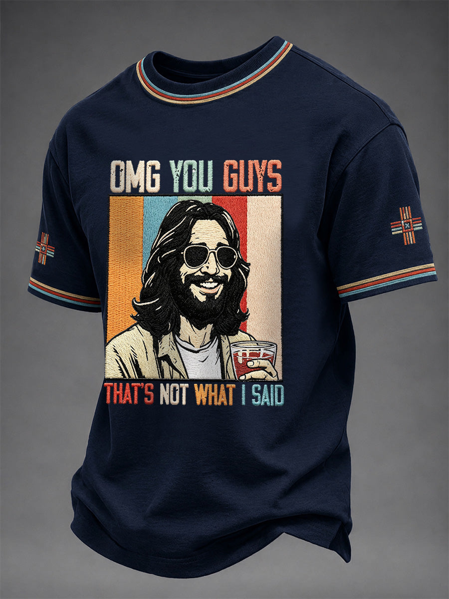 Men's Christian Jesus Print Casual Tee