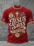 Herren T-Shirt „Jesus rettet“ mit kurzen Ärmeln