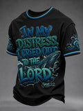 Herren-T-Shirt „In The Distress I Cried Out To The Lord“ mit kurzen Ärmeln