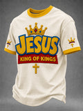 Herren Jesus König der Könige Aufdruck Freizeit T-Shirt