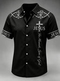 Men's Jesus Print Casual Shirt