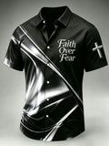 Men's Faith Over Fear Printed Casual Shirt