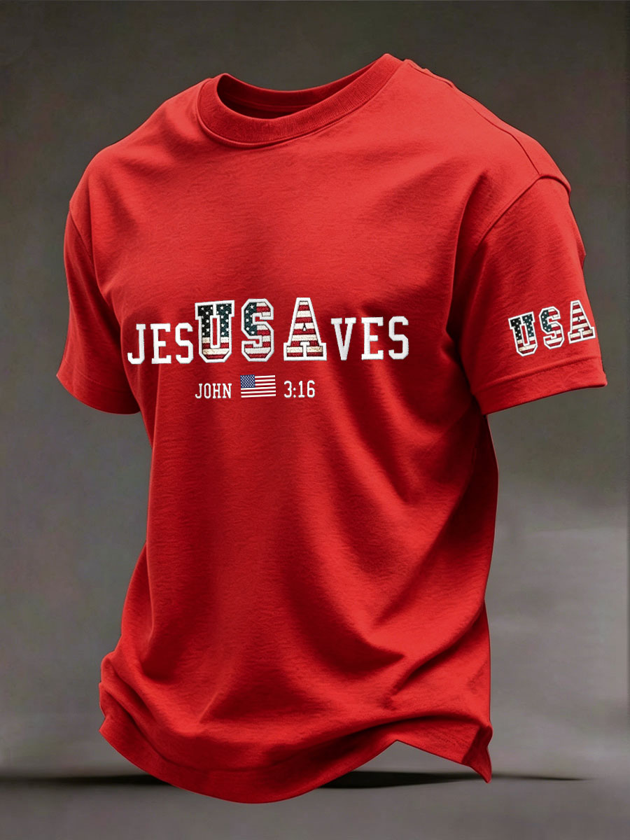Men's 'Jesus Saves USA' T-shirts