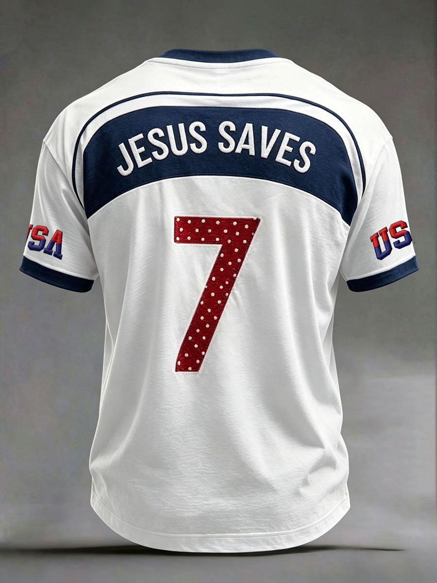 Herren-T-Shirts „Jesus rettet“