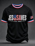 Herren-T-Shirts "Jesus rettet USA"