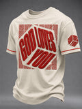Men's Christian God Loves You Print Casual Tee