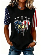 Women's USA 1776-2026 Print Casual T-Shirt
